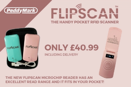 Pink FlipScan Microchip Scanner